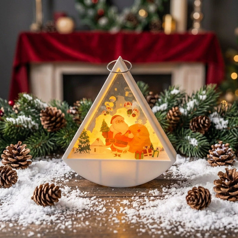 Mini Christmas Lantern Decor, 5" Holiday Candle Light, Set of 6 Battery-Operated Tabletop Lights for Home, Wedding, Party & Festive Displays