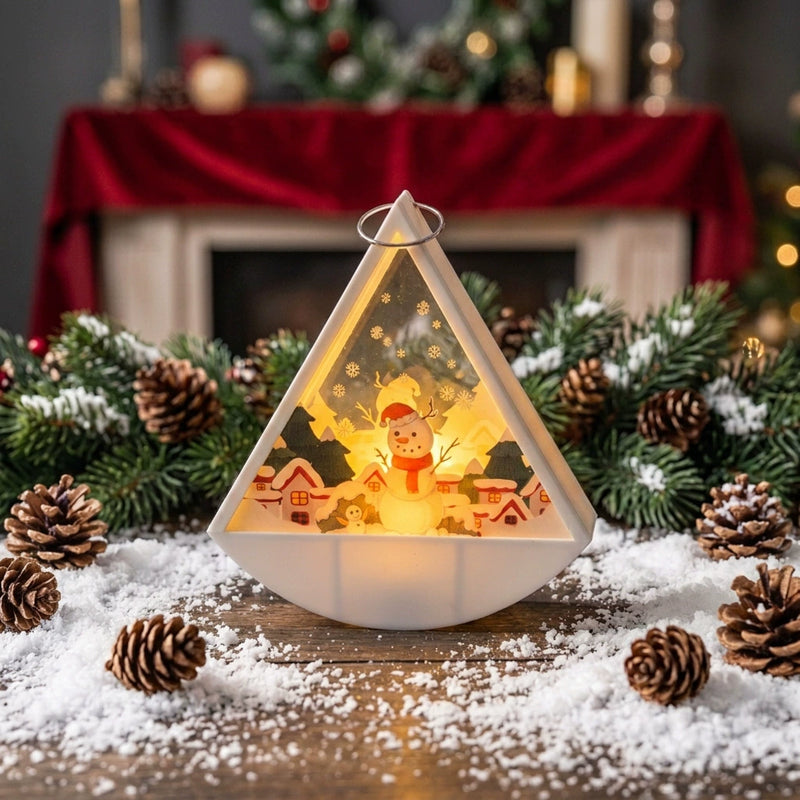Mini Christmas Lantern Decor, 5" Holiday Candle Light, Set of 6 Battery-Operated Tabletop Lights for Home, Wedding, Party & Festive Displays