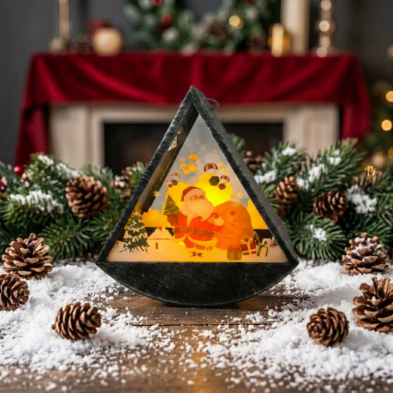 Mini Christmas Lantern Decor, 5" Holiday Candle Light, Set of 6 Battery-Operated Tabletop Lights for Home, Wedding, Party & Festive Displays