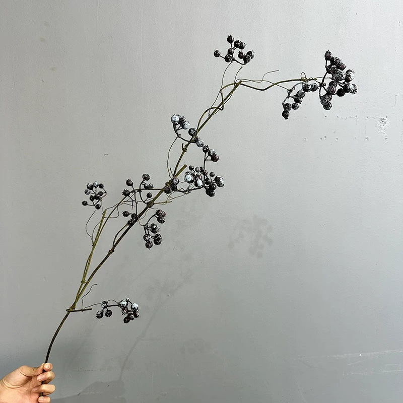 Real-Touch Artificial Winterberry Branches with Berries, 43" Faux Holly Stems for Vase Arrangements, Wedding Florals, Home Decor, and Commercial Displays (Red/Green/Blue/Orange)