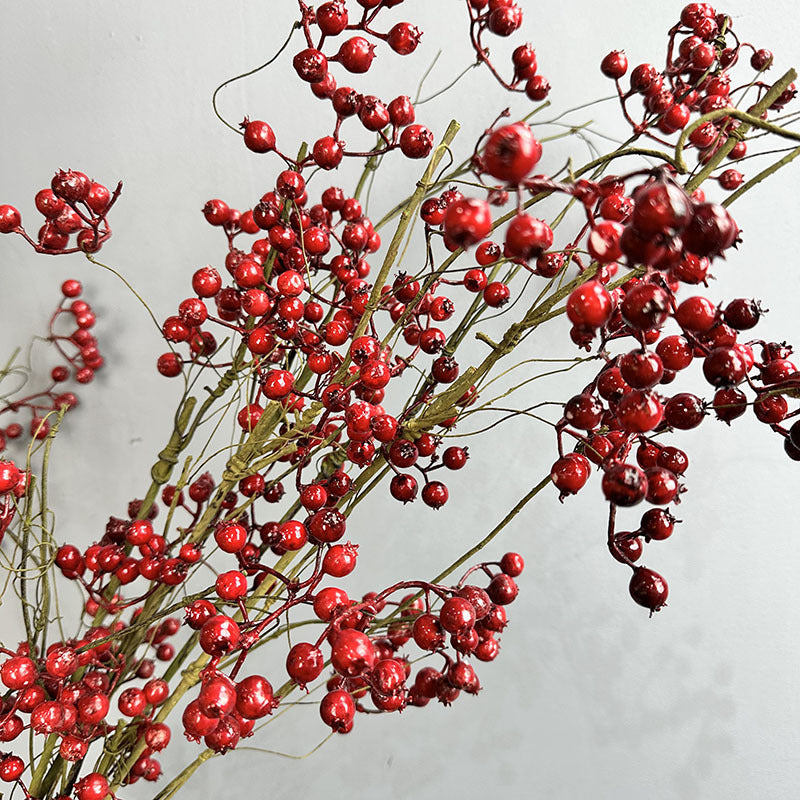 Real-Touch Artificial Winterberry Branches with Berries, 43" Faux Holly Stems for Vase Arrangements, Wedding Florals, Home Decor, and Commercial Displays (Red/Green/Blue/Orange)