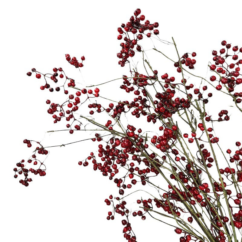 Real-Touch Artificial Winterberry Branches with Berries, 43" Faux Holly Stems for Vase Arrangements, Wedding Florals, Home Decor, and Commercial Displays (Red/Green/Blue/Orange)