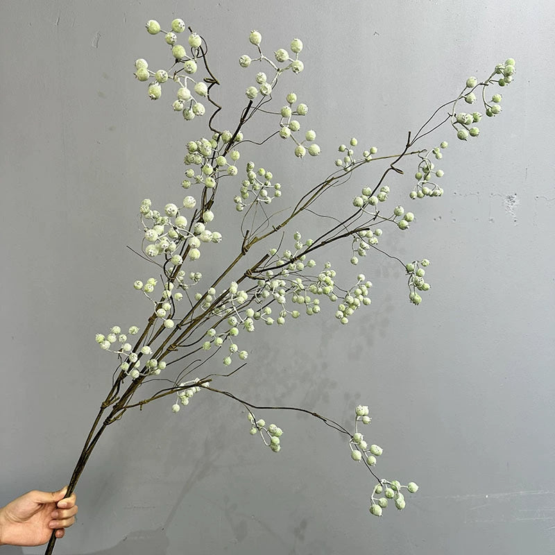 Real-Touch Artificial Winterberry Branches with Berries, 43" Faux Holly Stems for Vase Arrangements, Wedding Florals, Home Decor, and Commercial Displays (Red/Green/Blue/Orange)