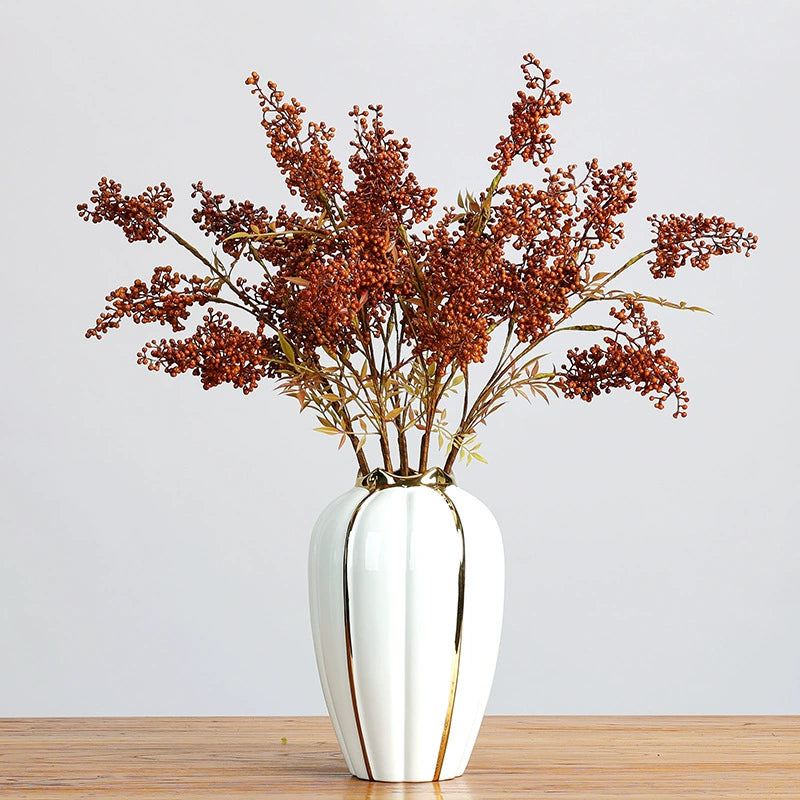 Real-Touch Nandina Berry Stems, 30" Red Faux Branches for Vase Arrangements, Christmas Decor, Wedding & Event Florals