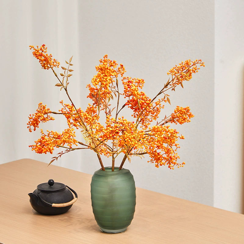 Real-Touch Nandina Berry Stems, 30" Red Faux Branches for Vase Arrangements, Christmas Decor, Wedding & Event Florals