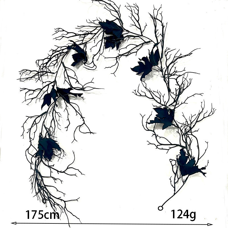 Realistic Black Maple Branches with Leaves, 69" Artificial Fall Stems for Halloween Decor, Wedding Centerpieces, Home & Event Styling