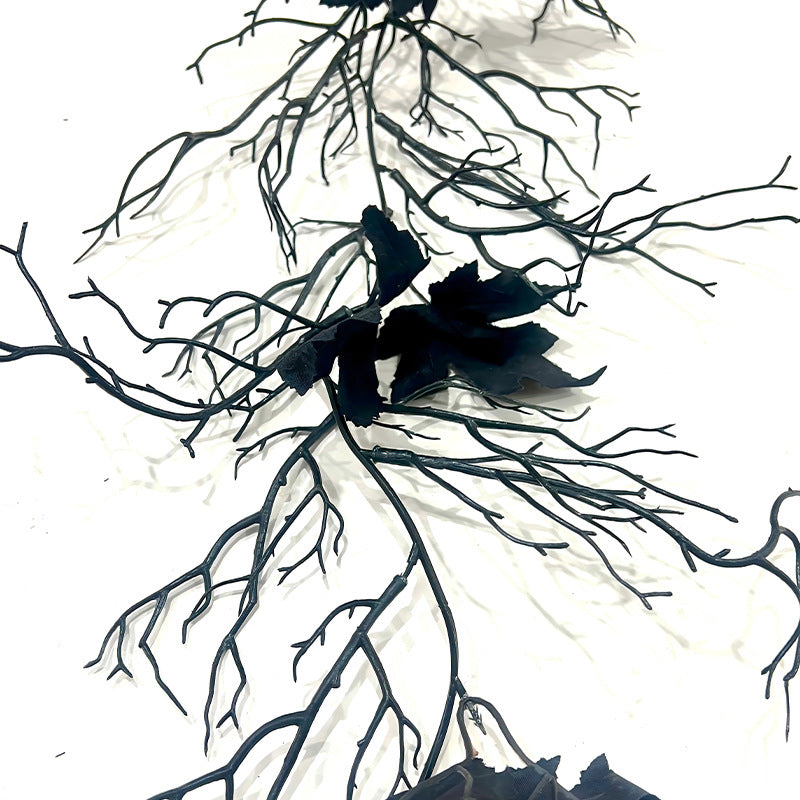 Realistic Black Maple Branches with Leaves, 69" Artificial Fall Stems for Halloween Decor, Wedding Centerpieces, Home & Event Styling