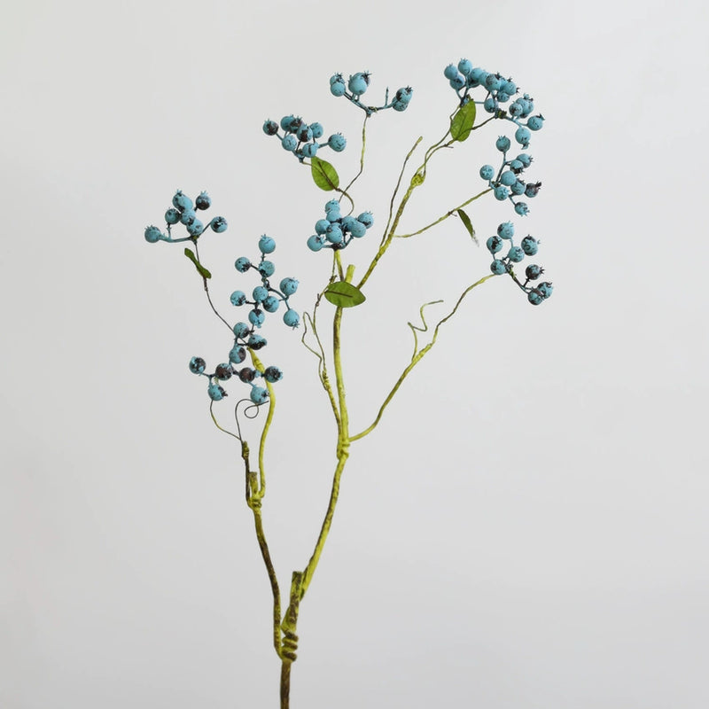 Artificial Blueberry Stems, 32" Real-Touch Faux Berries for Vases, Home Decor, Wedding Centerpieces & Floral Arrangements
