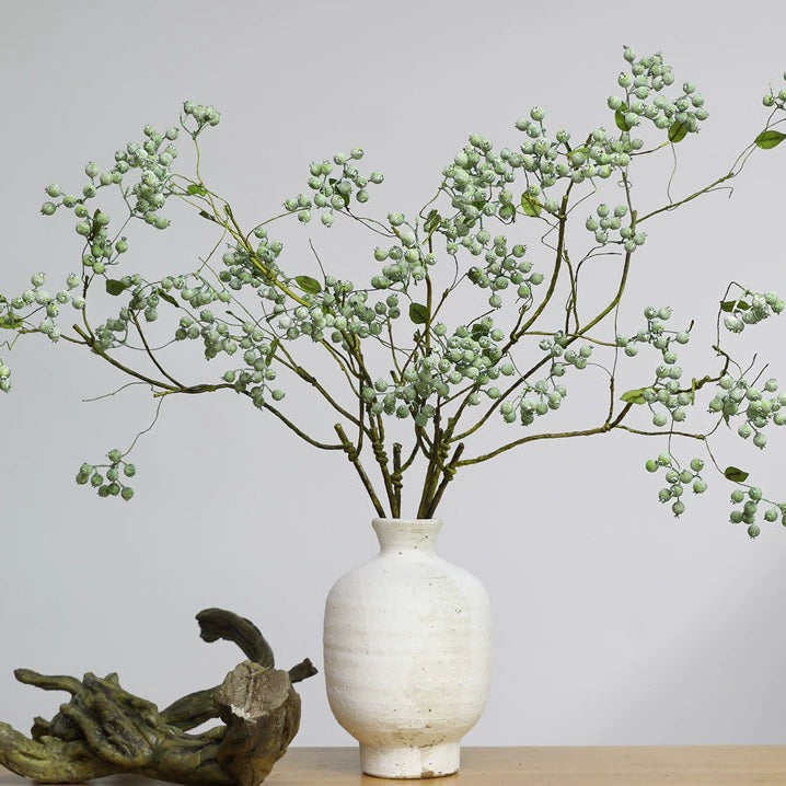 Artificial Blueberry Stems, 32" Real-Touch Faux Berries for Vases, Home Decor, Wedding Centerpieces & Floral Arrangements