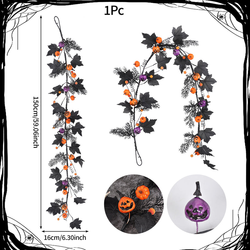 Artificial Maple Leaf Vine - 59" Realistic Faux Fall Leaves for Home Decor, Wedding Centerpieces, Autumn & Halloween Displays