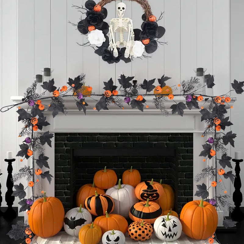 Artificial Maple Leaf Vine - 59" Realistic Faux Fall Leaves for Home Decor, Wedding Centerpieces, Autumn & Halloween Displays
