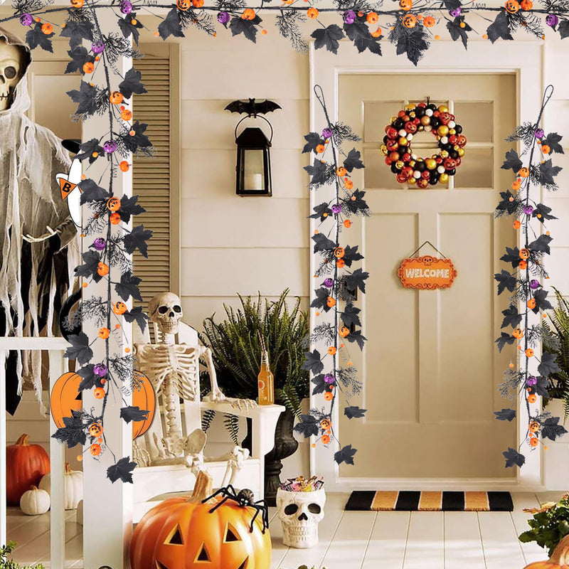 Artificial Maple Leaf Vine - 59" Realistic Faux Fall Leaves for Home Decor, Wedding Centerpieces, Autumn & Halloween Displays