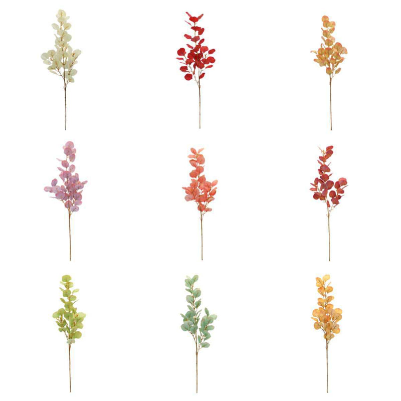 Artificial Eucalyptus Leaves Stems, 33" Real-Touch Faux Greenery, Bulk Pack for Home Decor, Wedding Centerpieces, Floral Arrangements