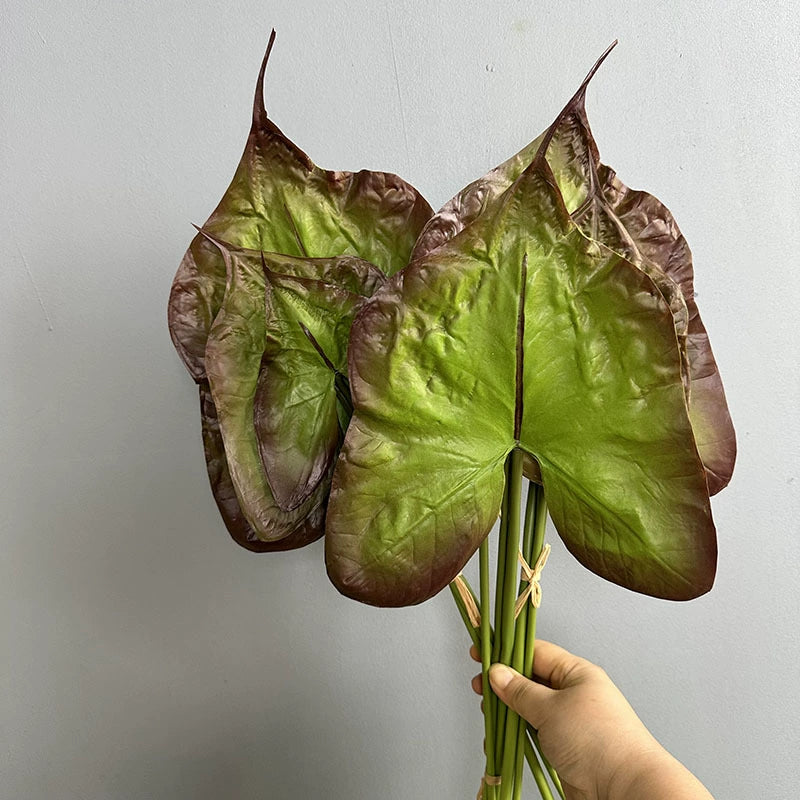 Real-Touch PU Variegated Arrowhead Vine Leaves - 21" Artificial Greenery for Floral Arrangements, Home Decor, Wedding Centerpieces