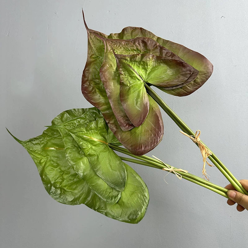 Real-Touch PU Variegated Arrowhead Vine Leaves - 21" Artificial Greenery for Floral Arrangements, Home Decor, Wedding Centerpieces