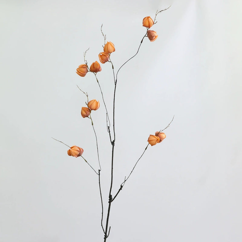 Artificial Lantern Fruit Stems, 39" Real-Touch Faux Lantern Berry Branches, Rustic Home Decor, Wedding & Event Florals, Bulk Wholesale for Florists & Retailers