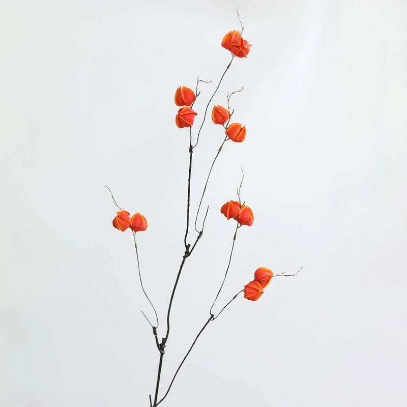 Artificial Lantern Fruit Stems, 39" Real-Touch Faux Lantern Berry Branches, Rustic Home Decor, Wedding & Event Florals, Bulk Wholesale for Florists & Retailers