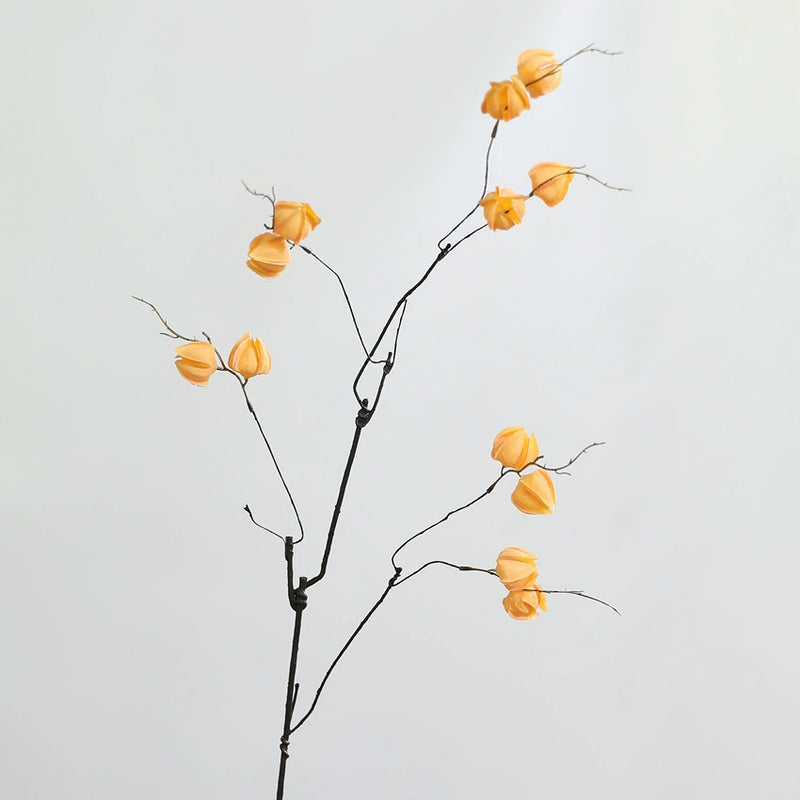 Artificial Lantern Fruit Stems, 39" Real-Touch Faux Lantern Berry Branches, Rustic Home Decor, Wedding & Event Florals, Bulk Wholesale for Florists & Retailers