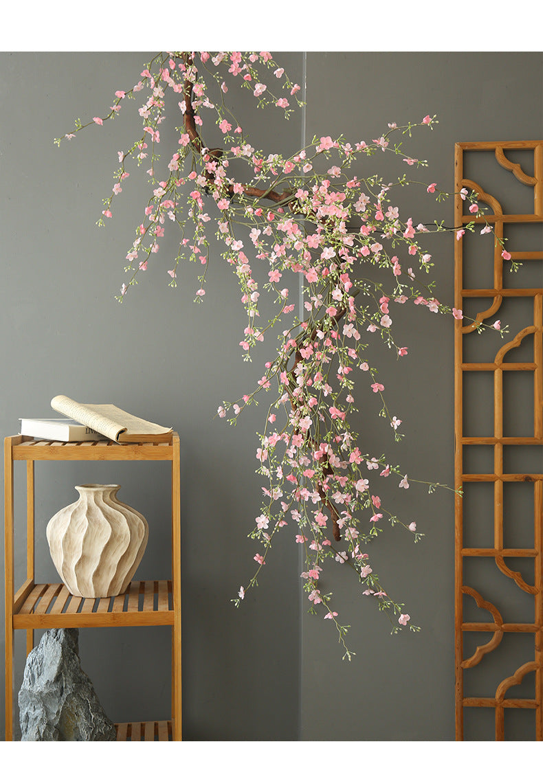 Realistic Snow Willow Stems, 33" Long, White & Pink, Perfect for Home Decor, Weddings, and Commercial Spaces