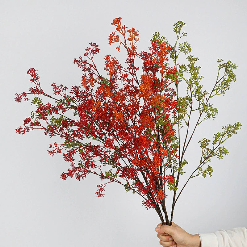 Real-Touch Artificial Mistletoe Branch, 36" Long , Red/Green/Orange - Home Decor, Wedding Centerpieces, Floral Arrangements