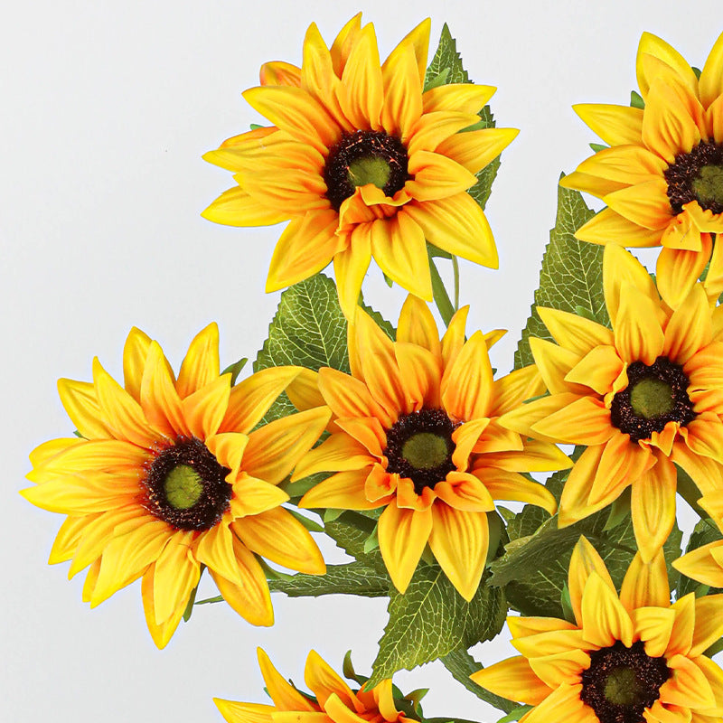 Realistic Artificial Sunflowers, 18" PU Stems with 4.5" Blooms (2-Pack) – Wedding Decor, Home Arrangements, Floral Wholesale