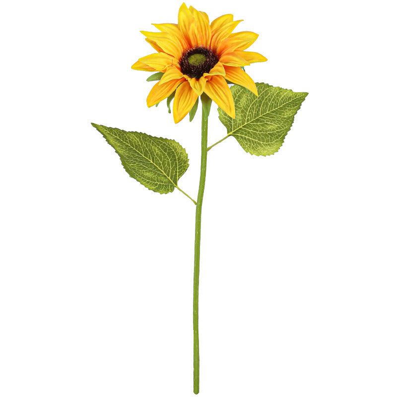Realistic Artificial Sunflowers, 18" PU Stems with 4.5" Blooms (2-Pack) – Wedding Decor, Home Arrangements, Floral Wholesale