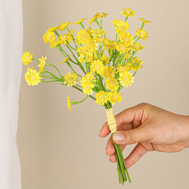 Artificial Chamomile Bouquet, 11" Real-Touch Stems with 1" Flower Heads, Home Decor, Wedding Centerpieces, DIY Floral Arrangements