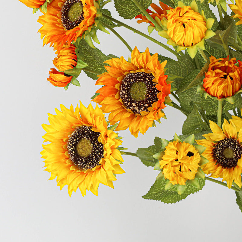 Realistic Sunflower Stems, 26" Long with 3 Blooms per Stem, 2-Pack – Lifelike Faux Flowers for Weddings, Home Decor, and Floral Arrangements