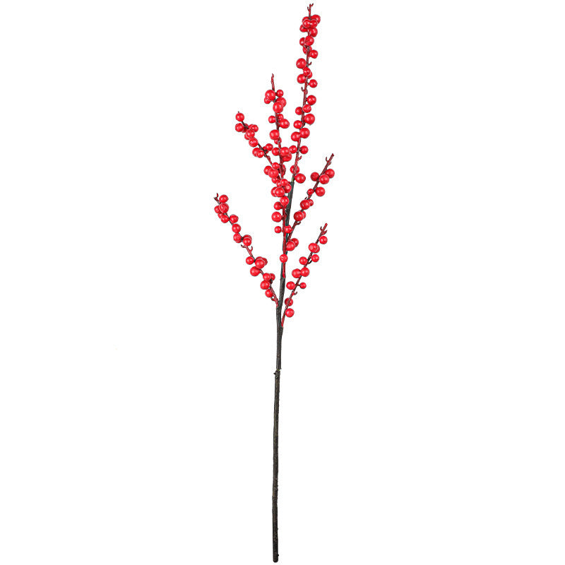 Realistic Holly Berry Stems, 28" Artificial Red Berry Branches for Vase Arrangements, Wedding Decor, Home Styling & Holiday Displays