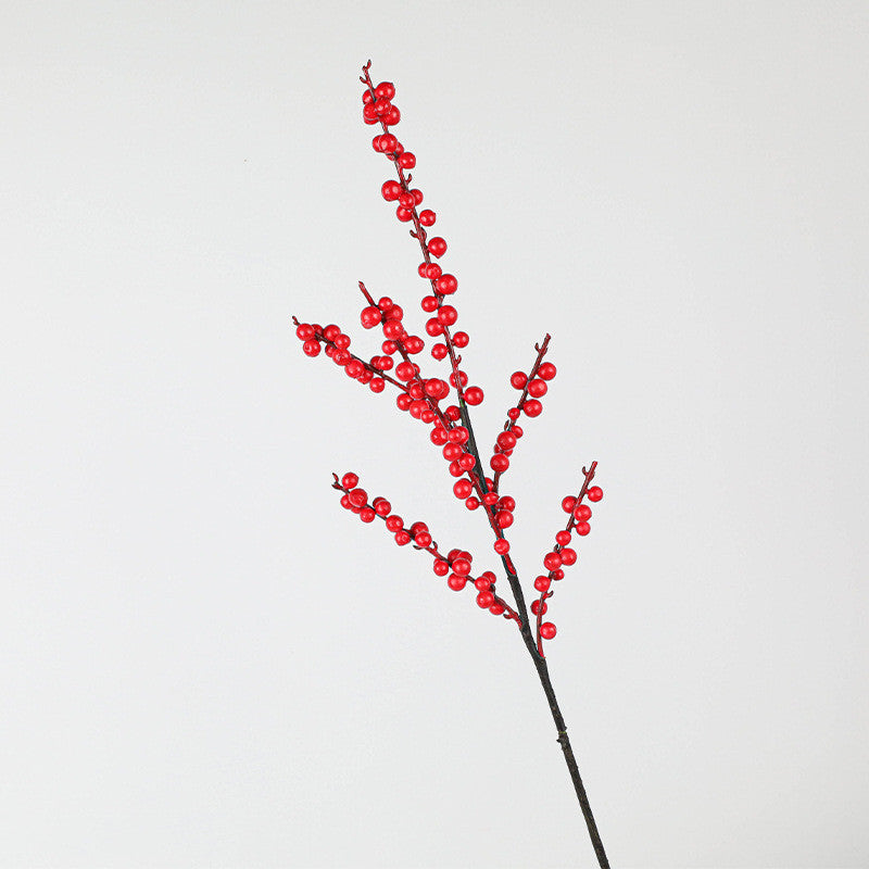 Realistic Holly Berry Stems, 28" Artificial Red Berry Branches for Vase Arrangements, Wedding Decor, Home Styling & Holiday Displays