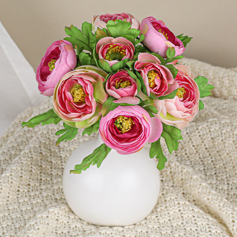 Realistic Artificial Rose Bouquet,  10" Long, Silk-Touch Roses for Home Decor, Weddings & Events, Bulk Floral Arrangements