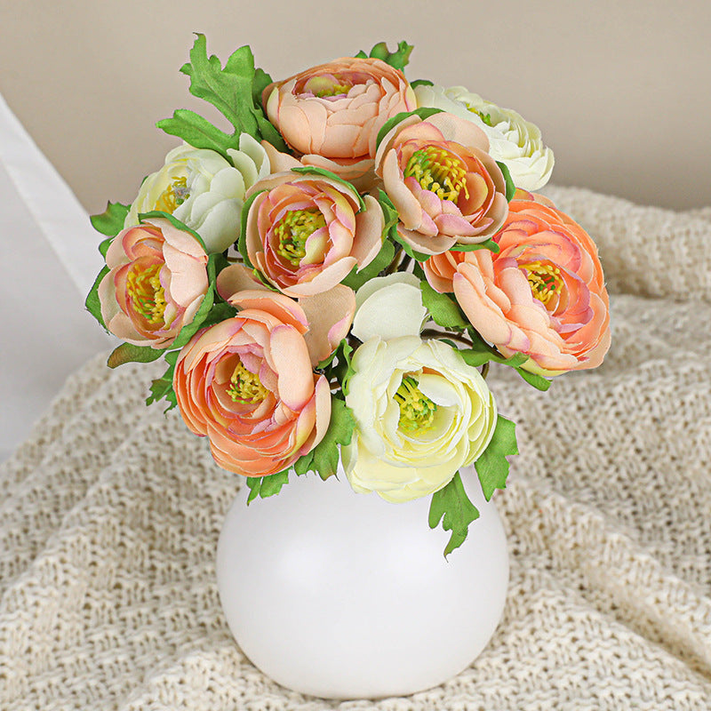 Realistic Artificial Rose Bouquet,  10" Long, Silk-Touch Roses for Home Decor, Weddings & Events, Bulk Floral Arrangements