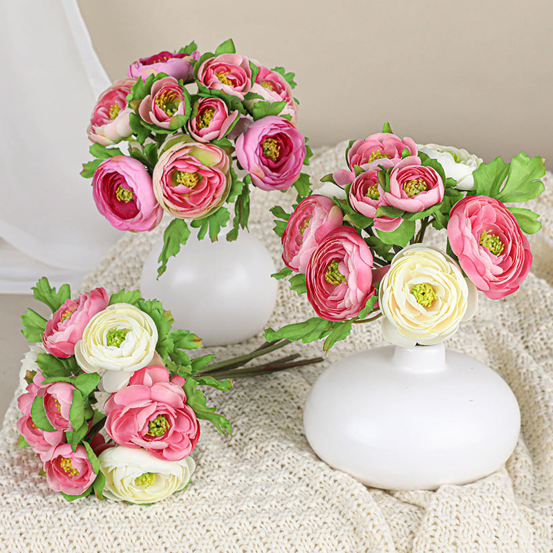 Realistic Artificial Rose Bouquet,  10" Long, Silk-Touch Roses for Home Decor, Weddings & Events, Bulk Floral Arrangements