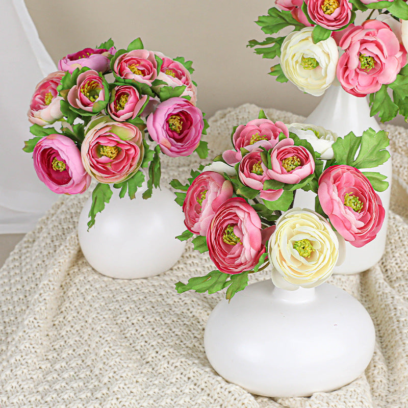 Realistic Artificial Rose Bouquet,  10" Long, Silk-Touch Roses for Home Decor, Weddings & Events, Bulk Floral Arrangements