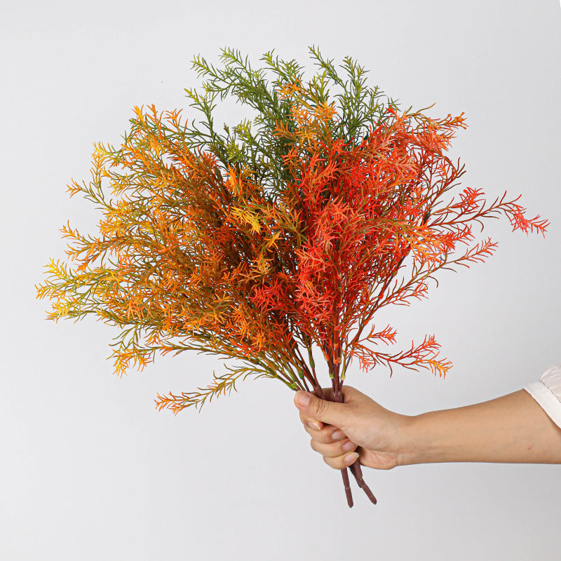 Realistic Artificial Golden Leaved Willow Stems, 20" Long, Lifelike Faux Greenery for Vase Arrangements, Home Decor, Wedding & Event Florals