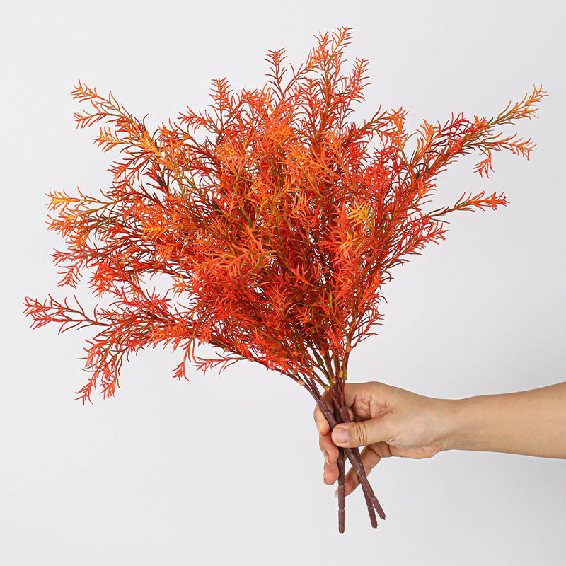 Realistic Artificial Golden Leaved Willow Stems, 20" Long, Lifelike Faux Greenery for Vase Arrangements, Home Decor, Wedding & Event Florals