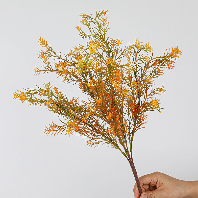 Realistic Artificial Golden Leaved Willow Stems, 20" Long, Lifelike Faux Greenery for Vase Arrangements, Home Decor, Wedding & Event Florals