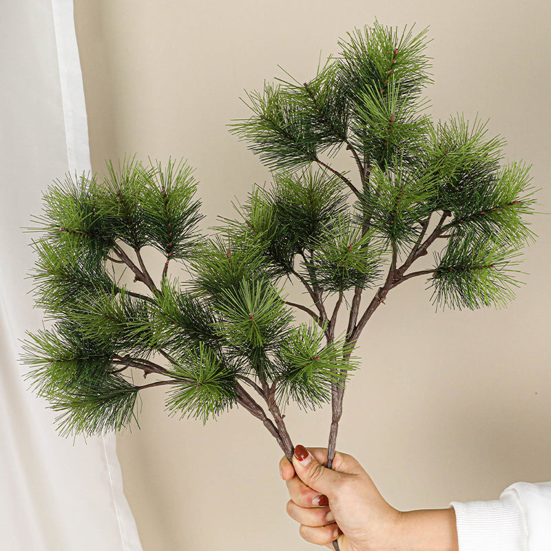 Curly Pine Needle Artificial Greenery, 18", Real-Touch Mixed Material, Home Decor, Wedding & Event Arrangements, DIY Floral Projects