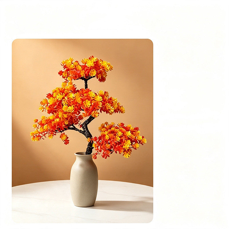 Artificial Maple Leaf Branch, 15" Real-Touch Faux Foliage, Fall Home Decor, Wedding Centerpieces, Table Arrangements