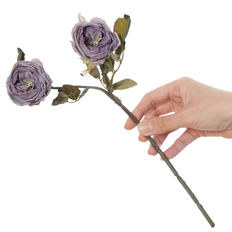 Real-Touch 2-Head Rose Stems, 13" Long with 2.5" Blooms, Artificial Roses for Home Decor, Wedding Centerpieces, Floral Arrangements