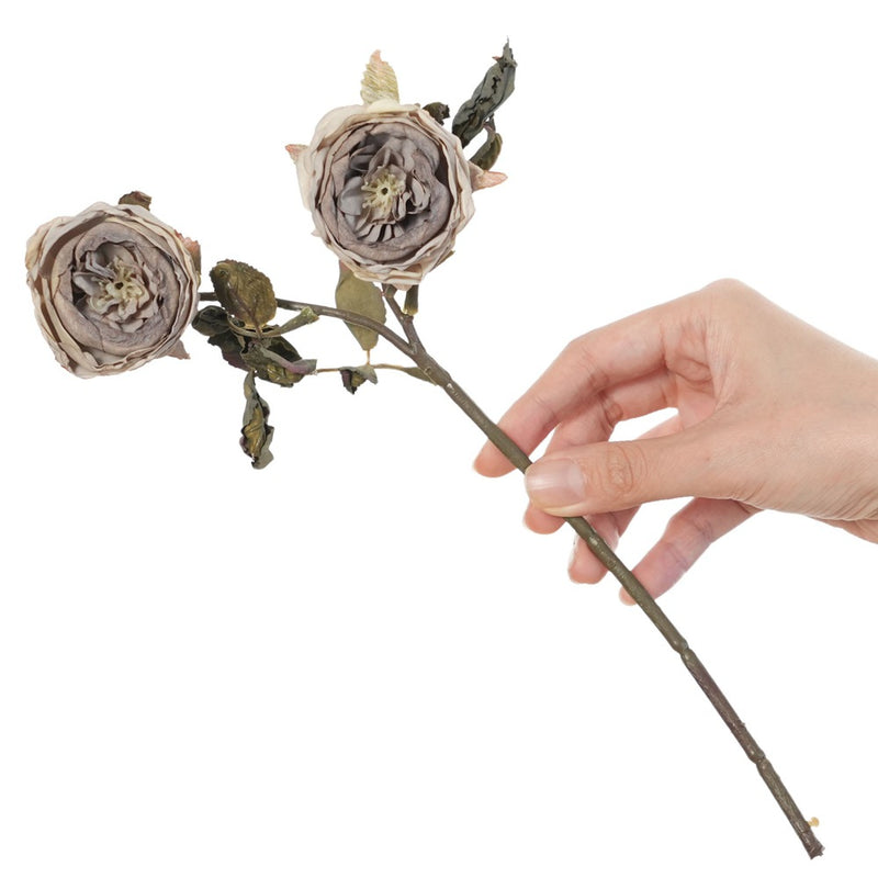 Real-Touch 2-Head Rose Stems, 13" Long with 2.5" Blooms, Artificial Roses for Home Decor, Wedding Centerpieces, Floral Arrangements