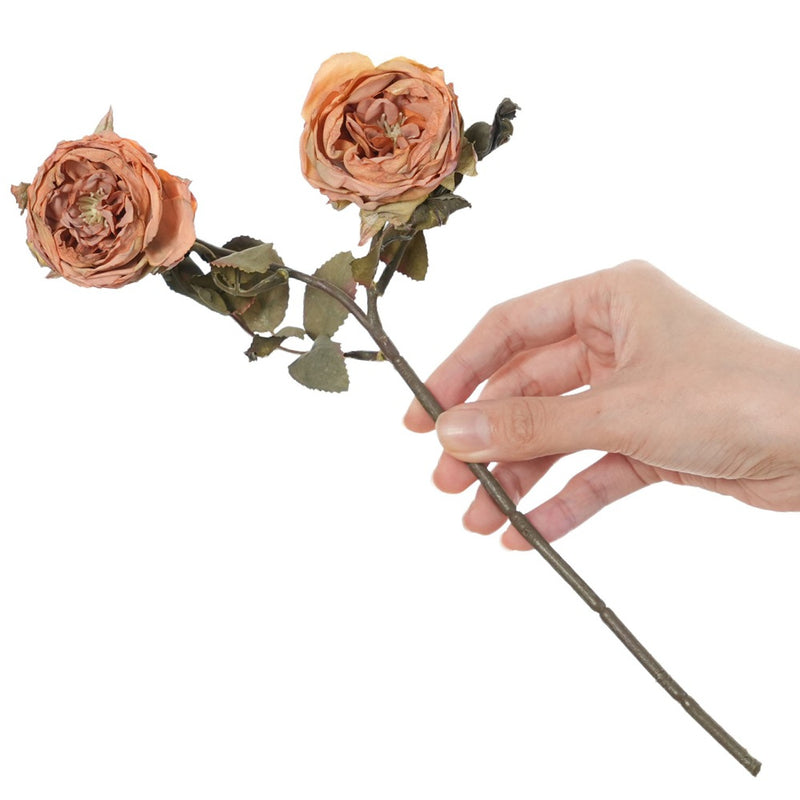 Real-Touch 2-Head Rose Stems, 13" Long with 2.5" Blooms, Artificial Roses for Home Decor, Wedding Centerpieces, Floral Arrangements