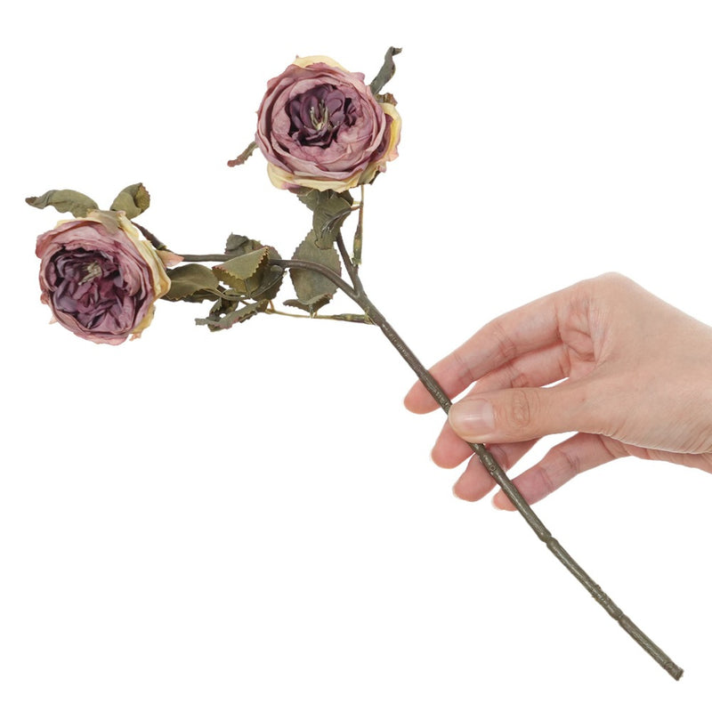 Real-Touch 2-Head Rose Stems, 13" Long with 2.5" Blooms, Artificial Roses for Home Decor, Wedding Centerpieces, Floral Arrangements