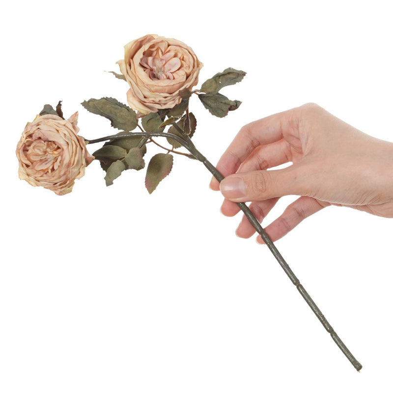 Real-Touch 2-Head Rose Stems, 13" Long with 2.5" Blooms, Artificial Roses for Home Decor, Wedding Centerpieces, Floral Arrangements