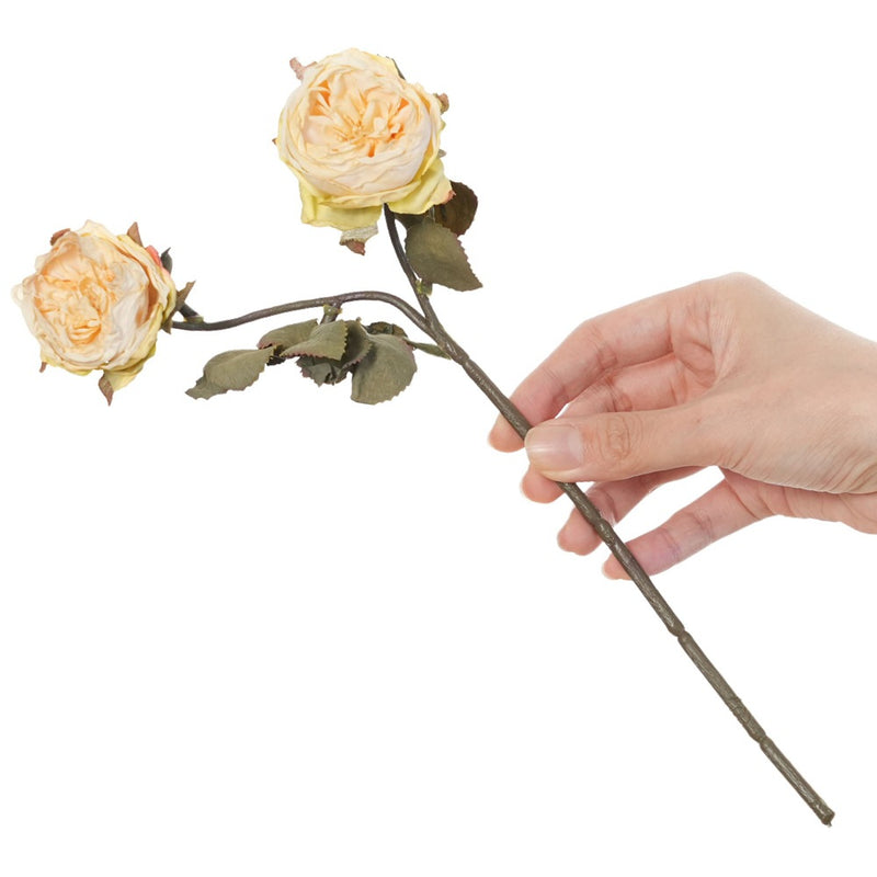 Real-Touch 2-Head Rose Stems, 13" Long with 2.5" Blooms, Artificial Roses for Home Decor, Wedding Centerpieces, Floral Arrangements