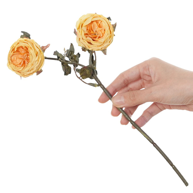 Real-Touch 2-Head Rose Stems, 13" Long with 2.5" Blooms, Artificial Roses for Home Decor, Wedding Centerpieces, Floral Arrangements