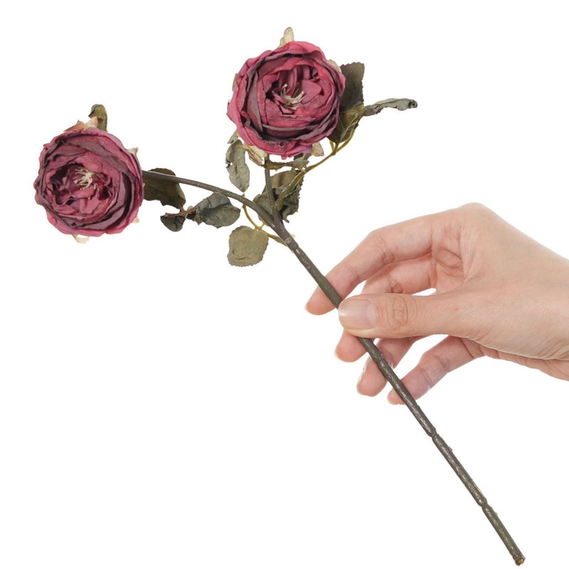 Real-Touch 2-Head Rose Stems, 13" Long with 2.5" Blooms, Artificial Roses for Home Decor, Wedding Centerpieces, Floral Arrangements