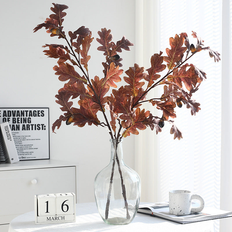 Artificial Oak Leaf Branches, 38" Real Touch Faux Greenery Stems, Lifelike Fall Foliage for Wedding Centerpieces, Home Decor, Floral Arrangements