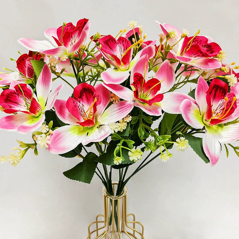Real Touch Silk Orchid Stems, 14" Tall with 3.5" Blooms  - Premium Faux Flowers for Vases, Wedding Centerpieces, Home Decor
