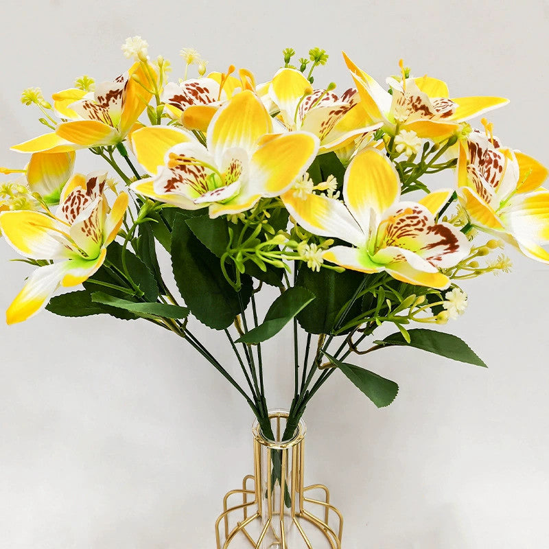 Real Touch Silk Orchid Stems, 14" Tall with 3.5" Blooms  - Premium Faux Flowers for Vases, Wedding Centerpieces, Home Decor